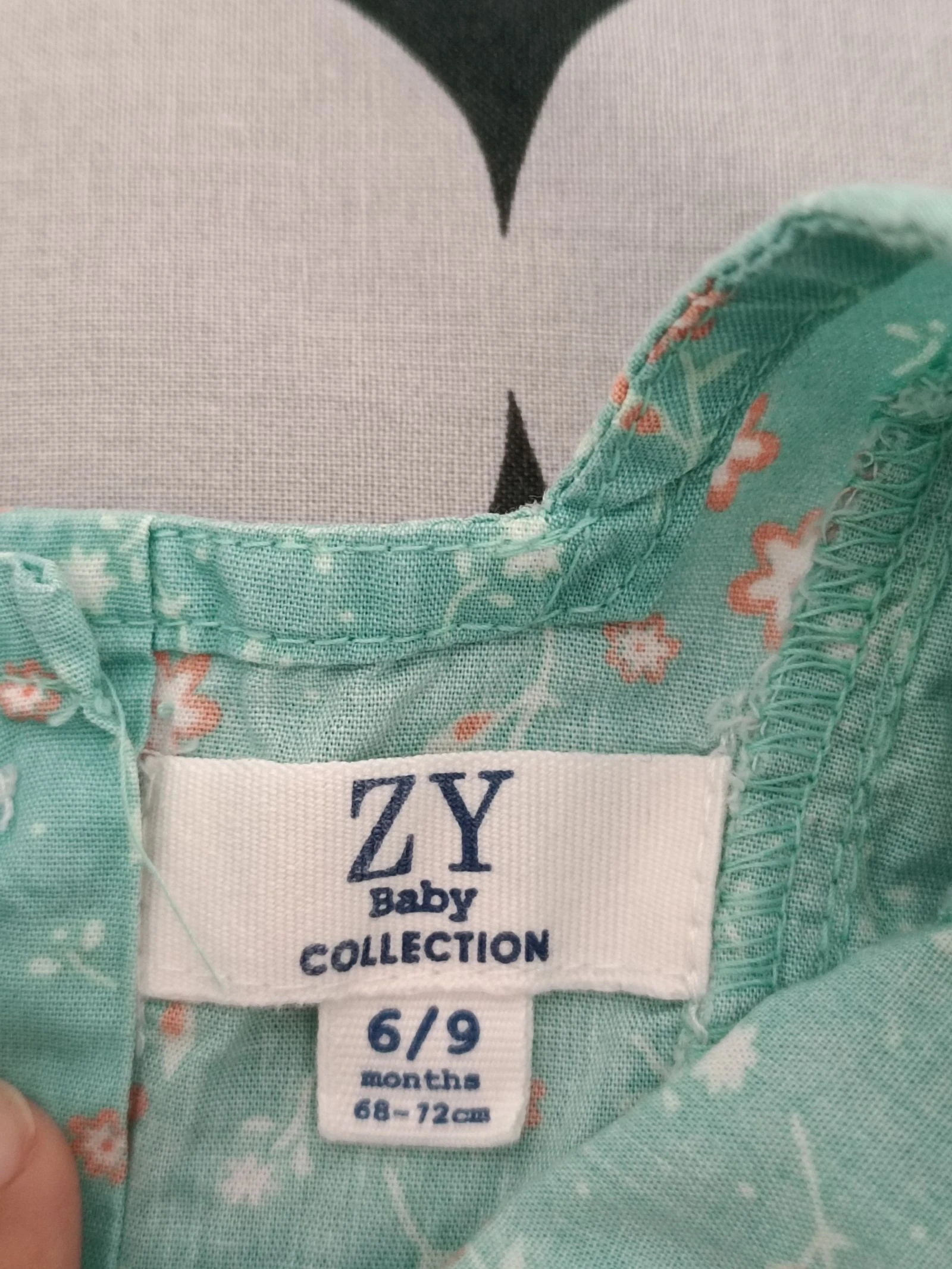 Vestido Zippy 6-9 meses - Verde Menta y Floral Encantador – photo 4